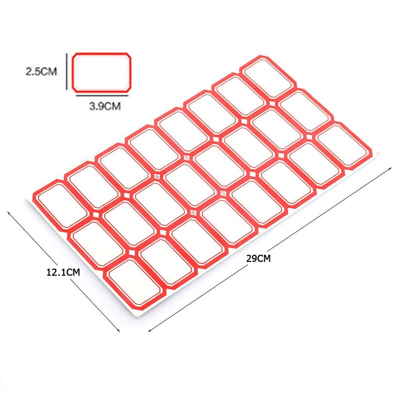 PZRT 12 Sheet / 288pcs Self-Adhesive Label Stickers for Office Supply Laboratory Label Product Classification Stationery Stickers Price Tag Post Writable Blank Sticker 3.9x2.5cm - Image 3